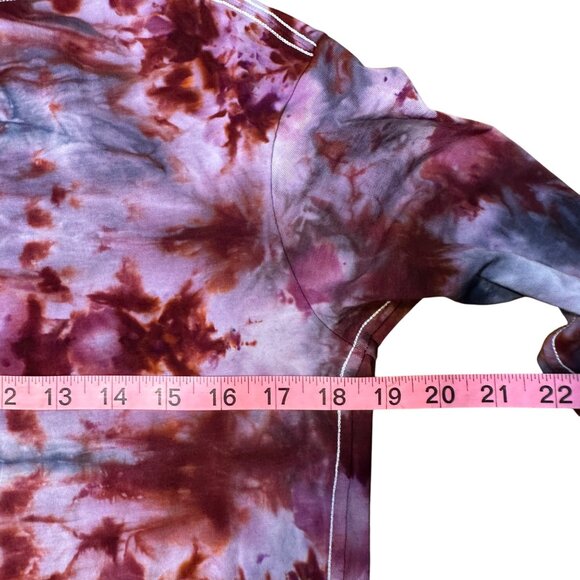 Tie Dye Lululemon Relaxed Boatneck Long Sleeve Size 4 Blue Red OOAK - Picture 3 of 5
